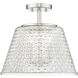 Saben 3 Light 15 inch Polished Nickel Indoor Semi-Flush Ceiling Light